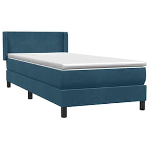Box spring postel s matrací tmavě modrá 100x210 cm samet - obrázek 4