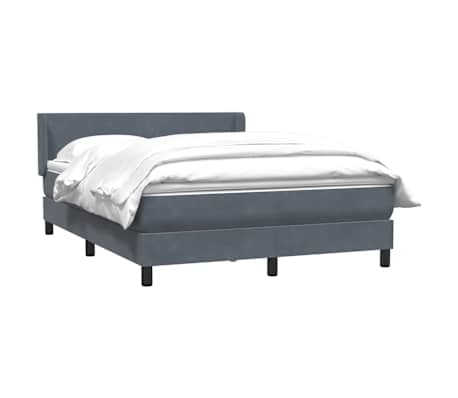 vidaXL Sommier &agrave; lattes de lit et matelas gris fonc&eacute; 140x210cm velours