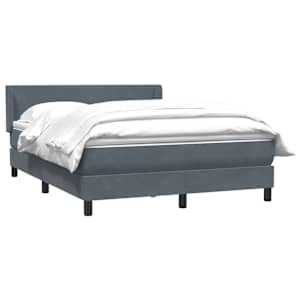 vidaXL Sommier &agrave; lattes de lit et matelas gris fonc&eacute; 140x210cm velours