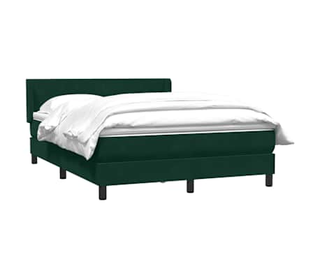 vidaXL Sommier &agrave; lattes de lit et matelas vert fonc&eacute; 140x210cm velours