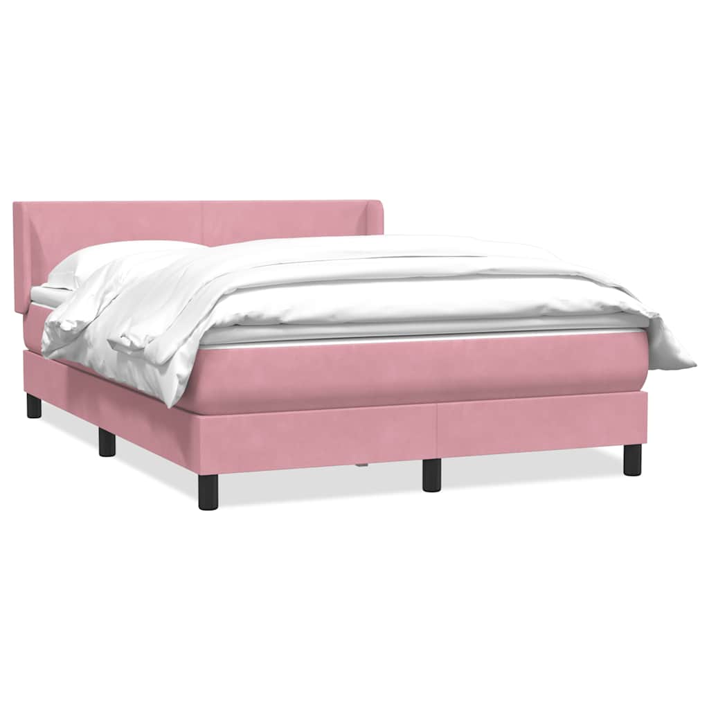 Thumbnail - vidaXL Boxspringbett mit Matratze Rosa 140x210 cm Samt