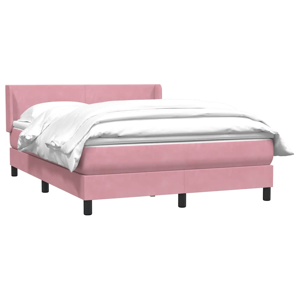 Thumbnail - vidaXL Boxspringbett mit Matratze Rosa 140x210 cm Samt