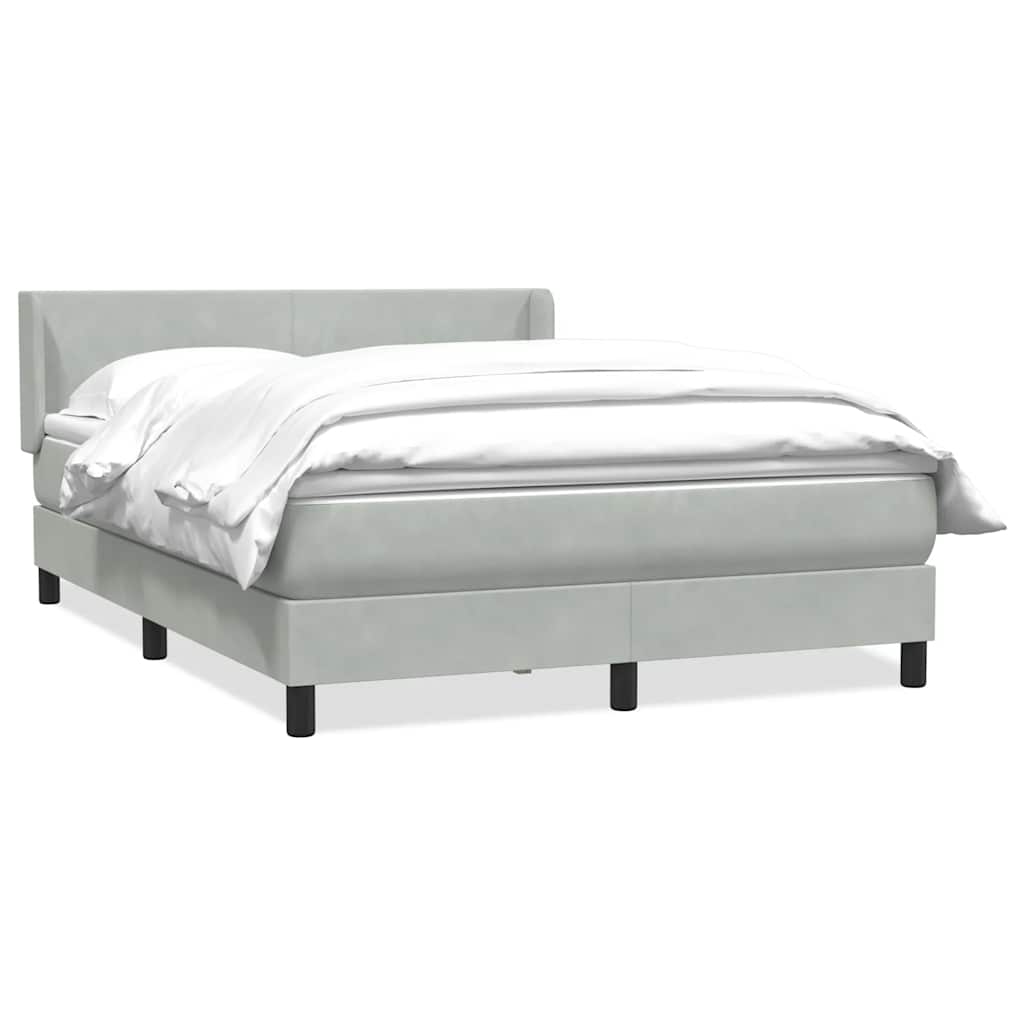 E-shop vidaXL Posteľný rám boxsping s matracom bledosivý 160x210 cm zamat