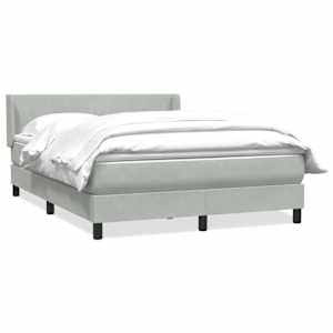 Box spring postel s matrací světle šedá 160x210 cm samet - obrázek 2