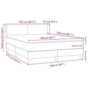 Box spring postel s matrací světle šedá 160x210 cm samet - obrázek 12