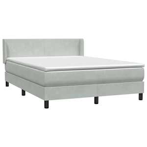 Box spring postel s matrací světle šedá 160x210 cm samet - obrázek 4
