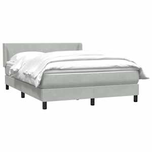 vidaXL Sommier &agrave; lattes de lit et matelas gris clair 160x210cm velours