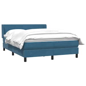 vidaXL Sommier &agrave; lattes de lit et matelas bleu fonc&eacute; 160x210cm velours