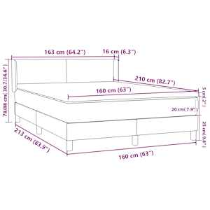 Box spring postel s matrací růžová 160x210 cm samet - obrázek 12