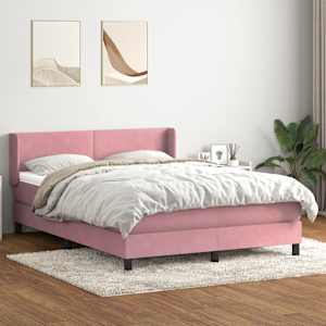 Box spring postelja z vzmetnico roza 160x210 cm žamet