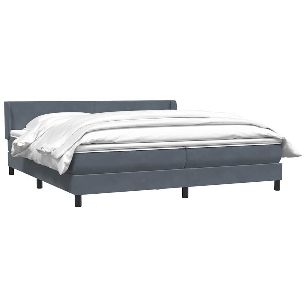 Thumbnail - vidaXL Boxspringbett mit Matratze Dunkelgrau 180x210 cm Samt
