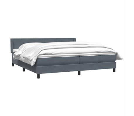 vidaXL kontinentalseng med madras 180x210 cm fl&oslash;jl m&oslash;rkegr&aring;
