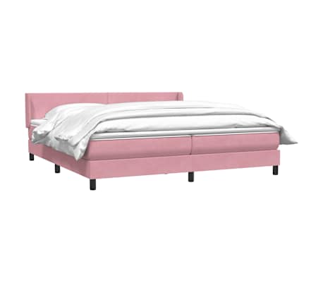 vidaXL Boxspringbett mit Matratze Rosa 180x210 cm Samt