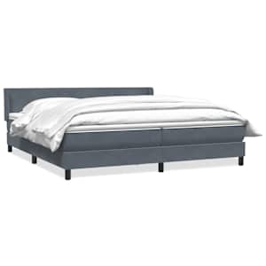 Box spring postel s matrací tmavě šedá 200x210 cm samet - obrázek 2