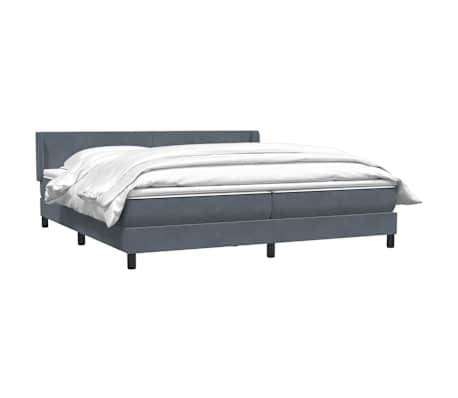 vidaXL Sommier &agrave; lattes de lit et matelas gris fonc&eacute; 200x210cm velours