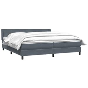 Box spring postel s matrací tmavě šedá 200x210 cm samet - obrázek 3