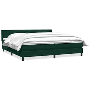 Box spring postel s matrací tmavě zelená 200x210 cm samet - obrázek 2