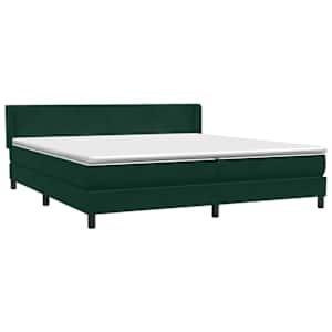 Box spring postel s matrací tmavě zelená 200x210 cm samet - obrázek 4