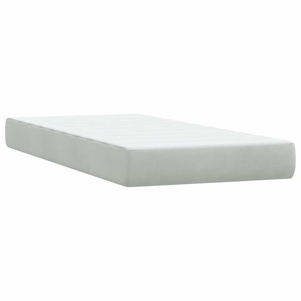 Box spring postel s matrací světle šedá 80x220 cm samet - obrázek 6