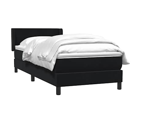 vidaXL Sommier &agrave; lattes de lit avec matelas noir 80x220 cm velours