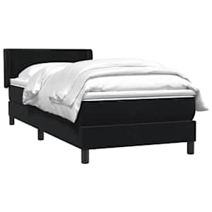 vidaXL Sommier &agrave; lattes de lit avec matelas noir 80x220 cm velours