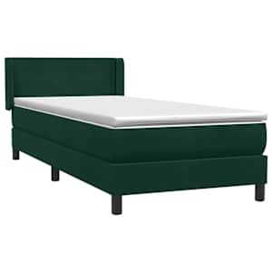 Box spring postel s matrací tmavě zelená 80x220 cm samet - obrázek 4