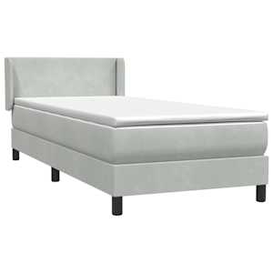 Box Spring Postel s matrací Světle šedá 90x220 cm Samet - obrázek 4
