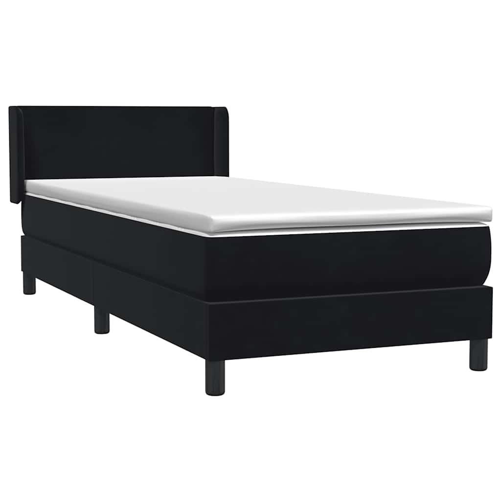 Thumbnail - vidaXL Boxspringbett mit Matratze Schwarz 90x220 cm Samt