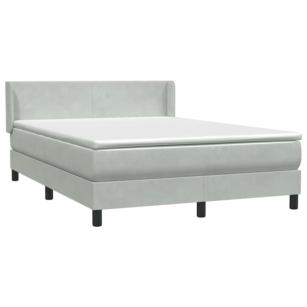 Thumbnail - vidaXL Boxspringbett mit Matratze Hellgrau 140x220 cm Samt