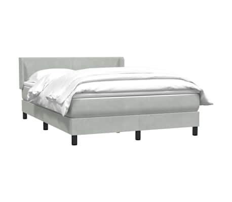 vidaXL Sommier &agrave; lattes de lit et matelas gris clair 160x220cm velours