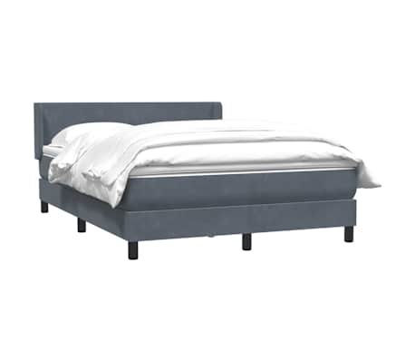 vidaXL Sommier &agrave; lattes de lit et matelas gris fonc&eacute; 160x220cm velours