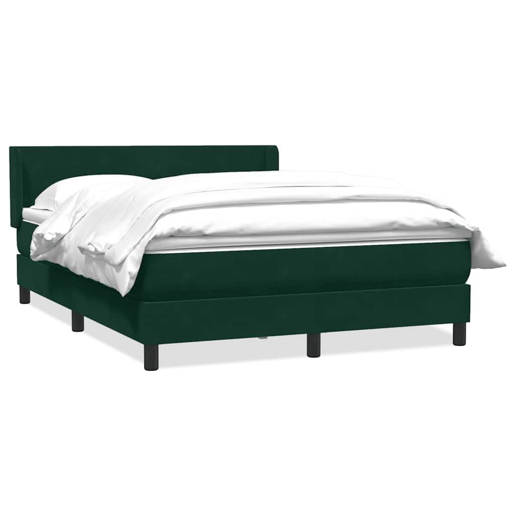 E-shop vidaXL Posteľný rám boxsping s matracom tmavozelený 160x220 cm zamat
