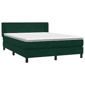Box spring postel s matrací tmavě zelená 160x220 cm samet - obrázek 4