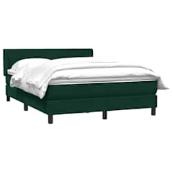 vidaXL Sommier &agrave; lattes de lit et matelas vert fonc&eacute; 160x220cm velours