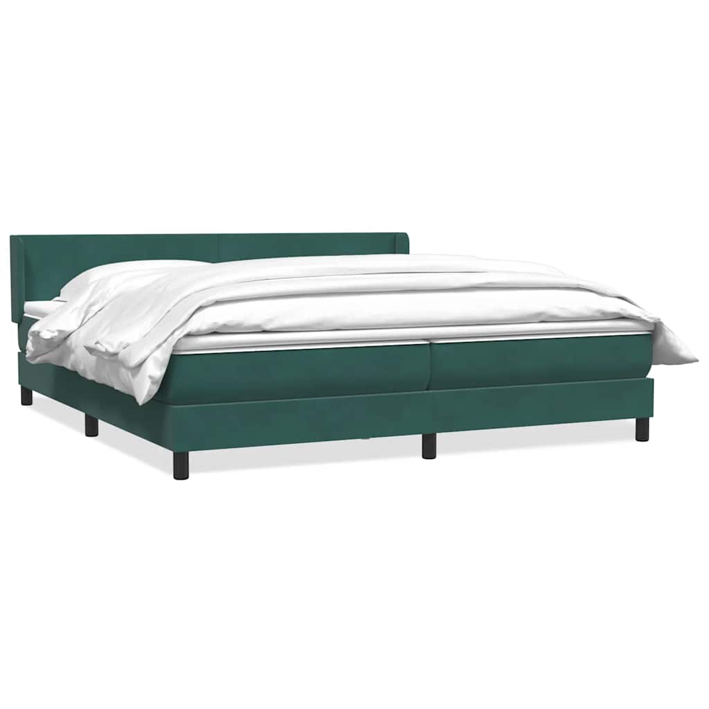 Łóżko typu Box Spring z materacem Ciemnozielone 180x220 cm