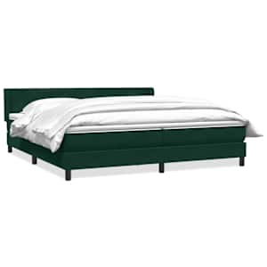 Box spring postel s matrací tmavě zelená 180x220 cm samet - obrázek 2