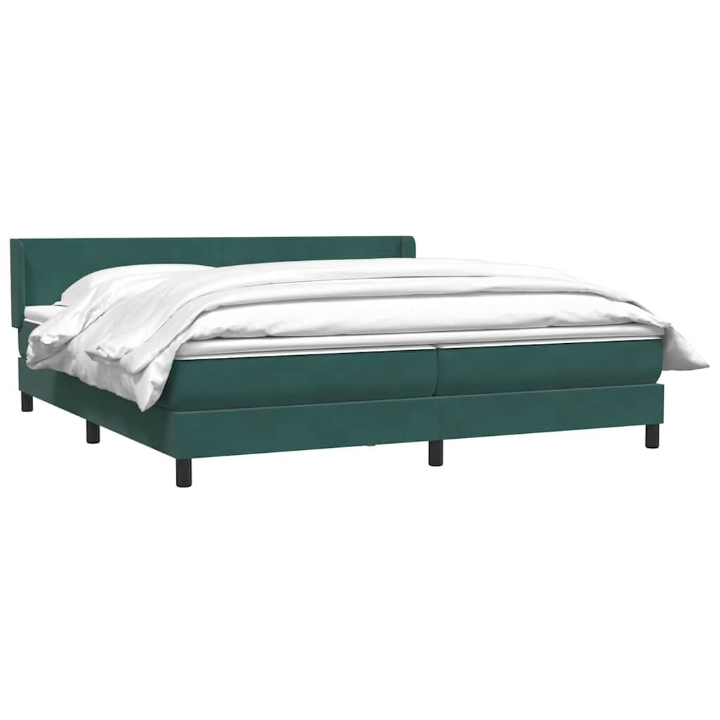 Łóżko typu Box Spring z materacem Ciemnozielone 180x220 cm