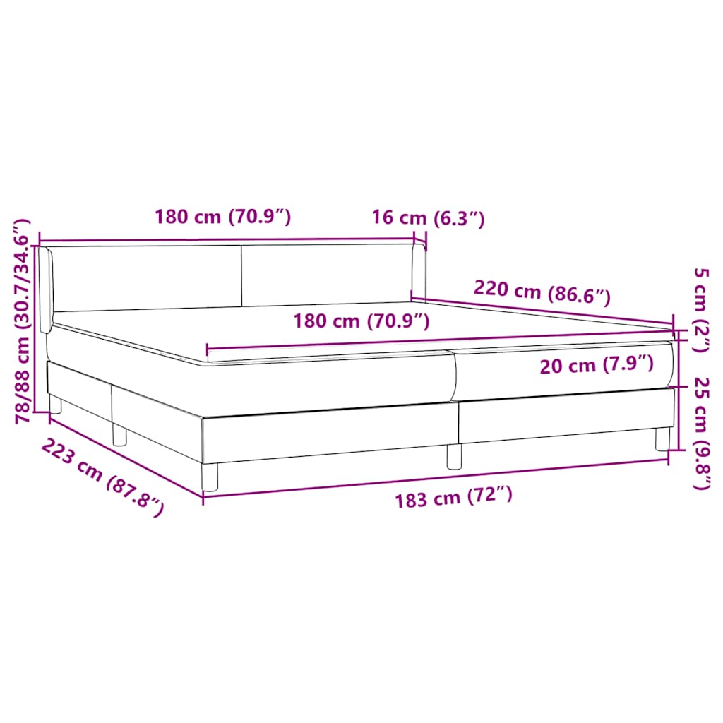 Łóżko typu Box Spring z materacem Ciemnozielone 180x220 cm