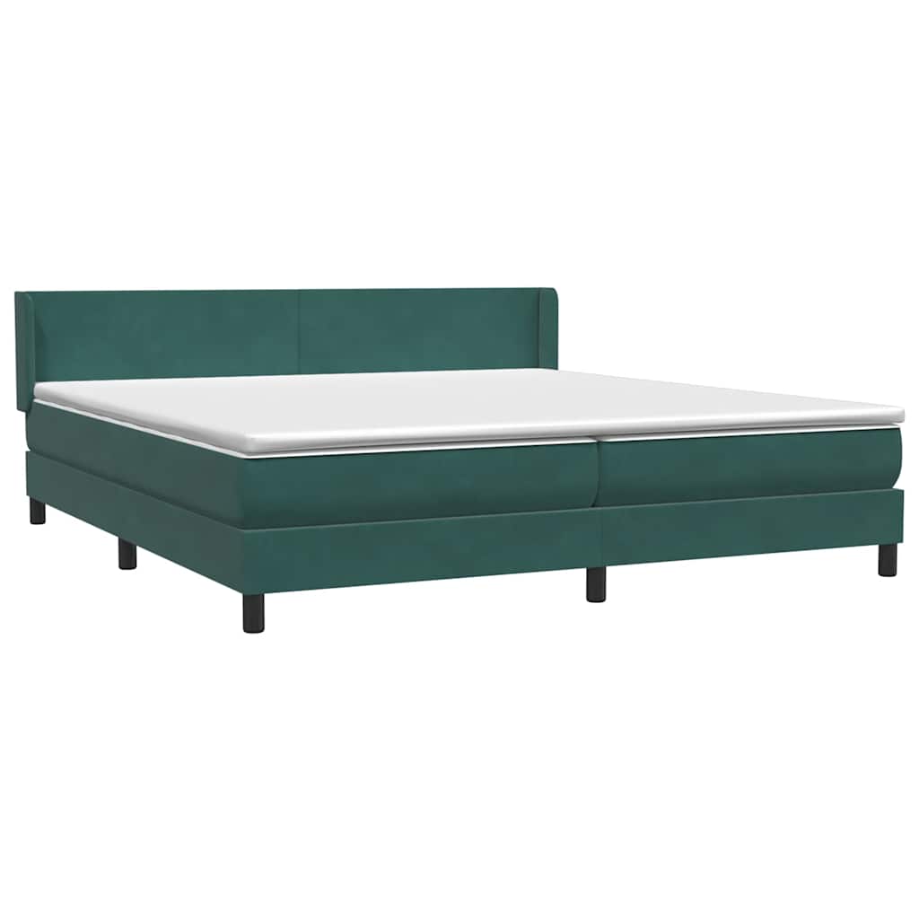 Łóżko typu Box Spring z materacem Ciemnozielone 180x220 cm