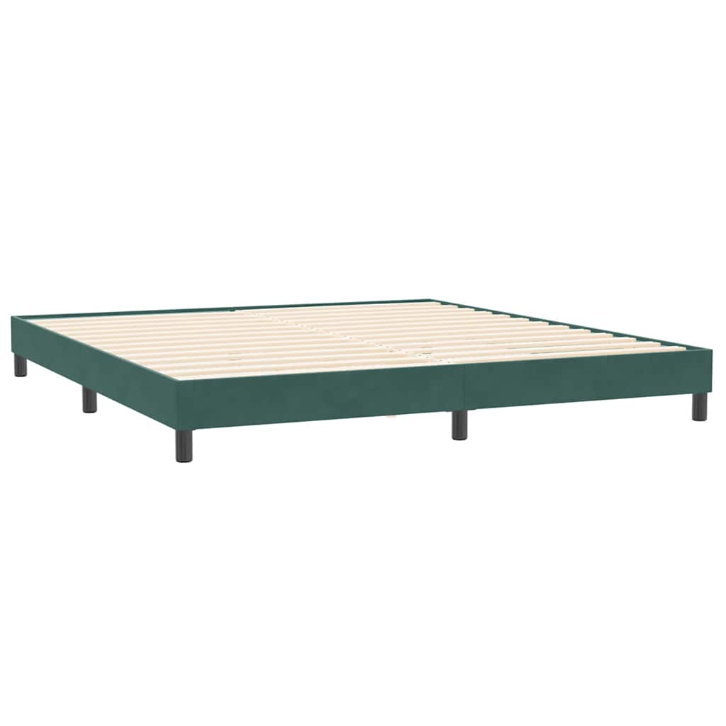 Łóżko typu Box Spring z materacem Ciemnozielone 180x220 cm