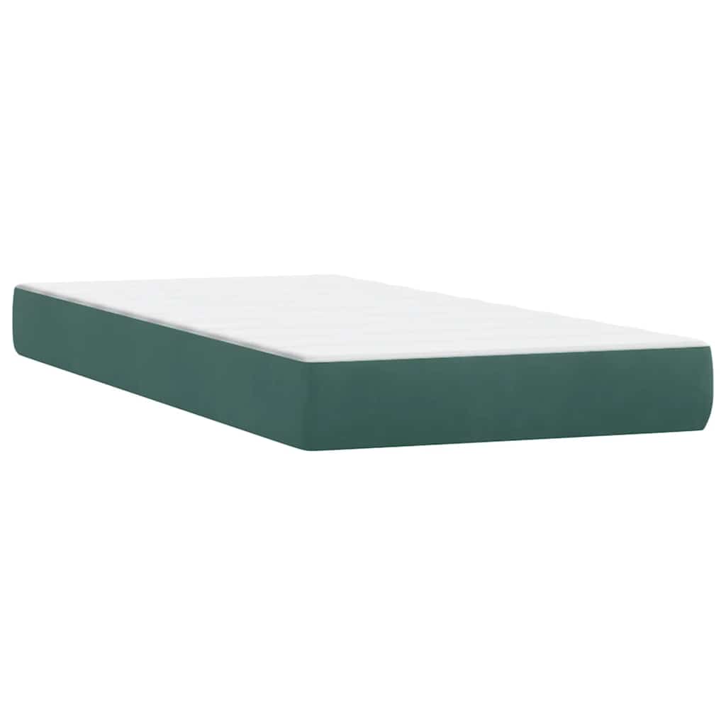 Łóżko typu Box Spring z materacem Ciemnozielone 180x220 cm