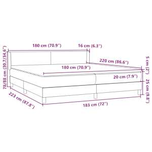 Box spring postel s matrací tmavě zelená 180x220 cm samet - obrázek 12