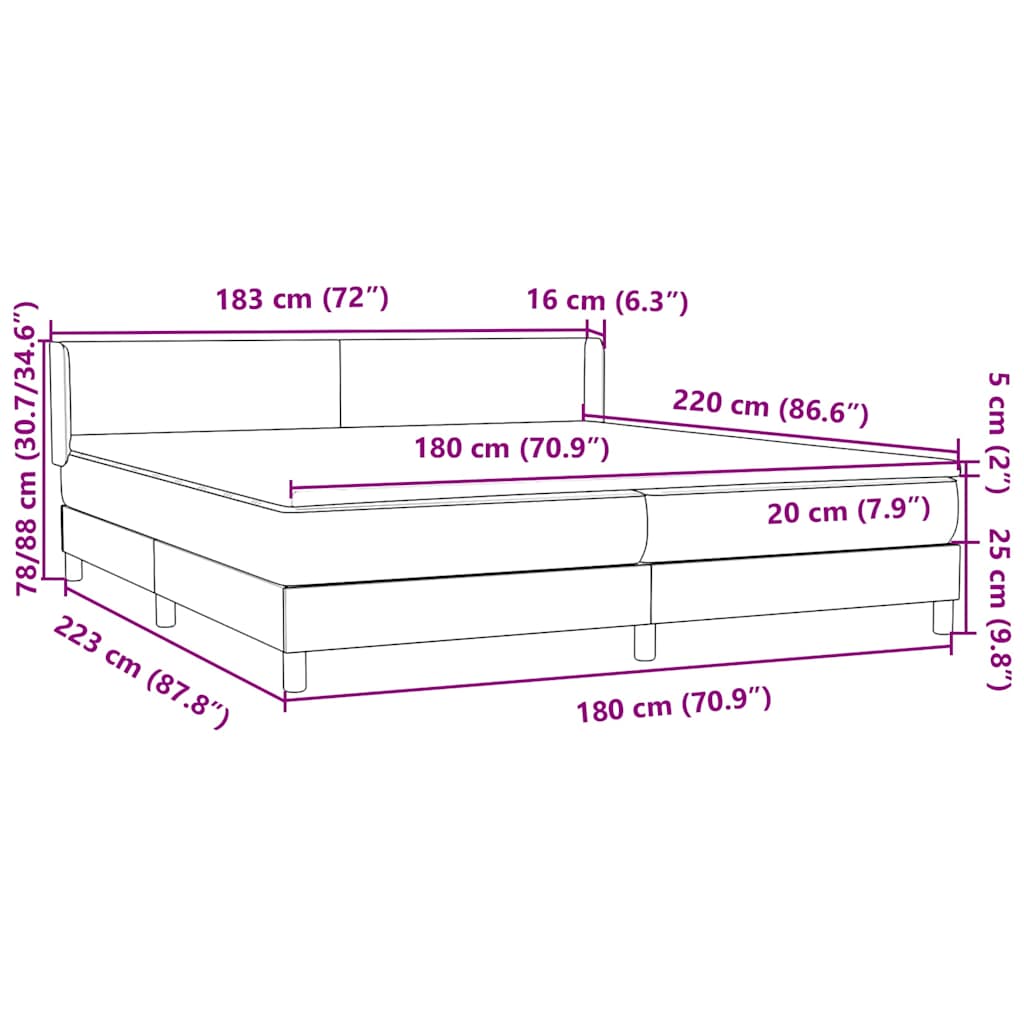 Łóżko typu Box Spring z materacem różowe 180x220 cm aksamitne