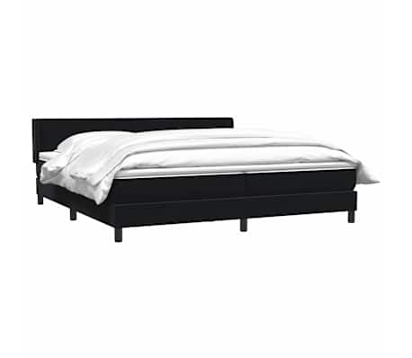 vidaXL Sommier &agrave; lattes de lit avec matelas noir 200x220 cm velours