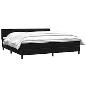 vidaXL Sommier &agrave; lattes de lit avec matelas noir 200x220 cm velours