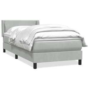 Box spring postel s matrací světle šedá 80x210 cm samet - obrázek 2