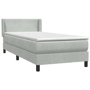 Box spring postel s matrací světle šedá 80x210 cm samet - obrázek 4