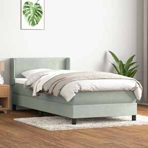 Box spring postel s matrací světle šedá 80x210 cm samet - obrázek 1