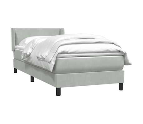 vidaXL Sommier &agrave; lattes de lit et matelas gris clair 90x210 cm velours