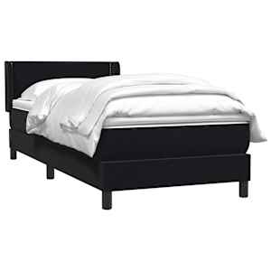 Box spring postel s matrací černá 90x210 cm samet - obrázek 3